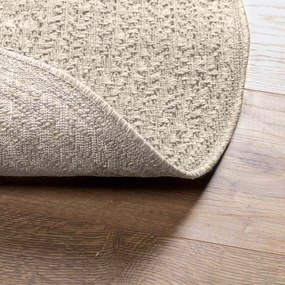 Tapete ZIZUR creme Ø 120 cm aspeto de juta interior e exterior