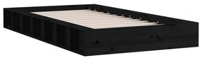 Estrutura de cama casal 135x190 cm madeira maciça preto