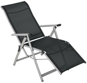 Outsunny Espreguiçadeira dobrável para jardim Cadeira ajustável de 10 posições com encosto alto e apoio para pés Carga máx. 150 kg | Aosom Portugal