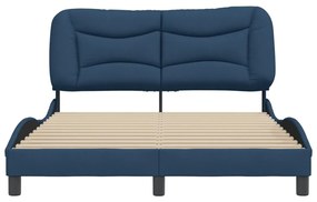 Estrutura de cama sem colchão 120x200 cm tecido azul