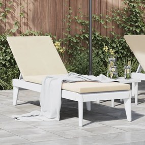 Espreguiçadeira com almofadão 186x60x29 cm PP branco