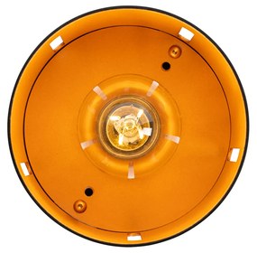 Candeeiro de teto design preto com interior dourado - Yana