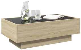 Mesa de centro c/ LEDs 90x50x30 cm derivados de madeira