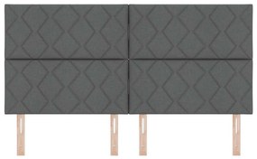 Cabeceira LED vidaXL Design Blocos de Diamante Cinza Escuro 180 cm Tec