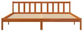 Cama sem colchão 200x200 cm pinho maciço castanho-mel