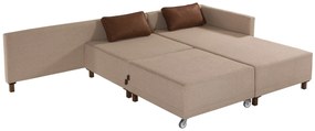 Sofá-Cama de Canto Matris – Castanho – 285x90x192 cm