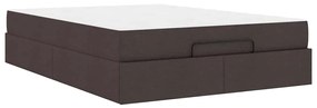 Estrutura da Cama Castanho escuro 140 x 200 cm tecido
