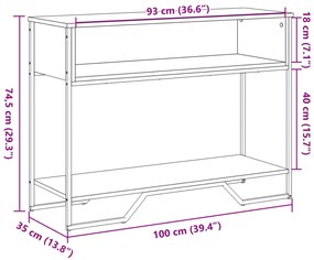 Mesa consola 100x35x74,5 cm derivados de madeira preto