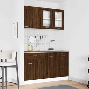 vidaXL Conjunto de armários de cozinha 4 pcs Carvalho castanho