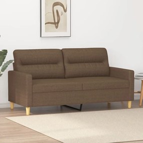 vidaXL Sofá de 2 lugares tecido 140 cm castanho