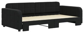 Sofá-cama com gavetão 100x200 cm veludo preto