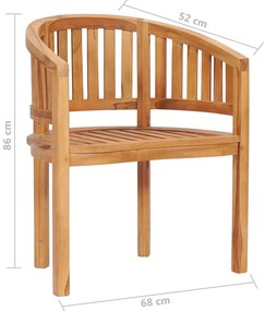 5 pcs conj. lounge de jardim formato banana teca maciça