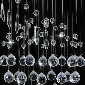 Candeeiro de teto com contas de cristal G9 espiral prateado