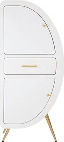 Aparador Venus com 2 Portas e Gaveta – 60x32x133 cm – Branco e Dourado