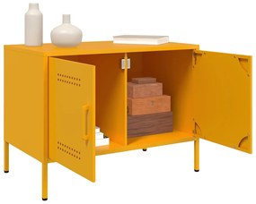 Móveis de TV 2 pcs 68x39x50,5 cm aço amarelo mostarda