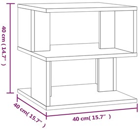 Mesa de apoio 40x40x40 cm derivados madeira cinzento sonoma