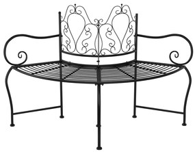 Banco para árvore 150 cm aço preto