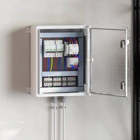 vidaXL Armário de Controle IP65 À Prova d'Água Cinza 40x17,5x50 cm Plástico ABS