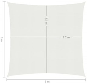 Para-sol estilo vela 160 g/m² 3x3 m PEAD branco