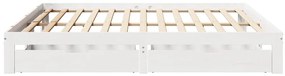 Estrutura de cama c/ gavetas 180x200 cm pinho maciça branco