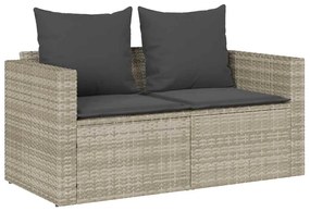 5 pcs conjunto sofás de jardim c/ almofadões empilhável vime PE