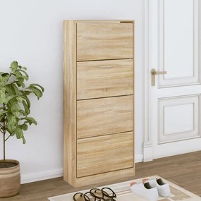 vidaXL Sapateira 63x24x147 cm derivados de madeira carvalho sonoma