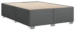 Cama com molas/colchão 140x200 cm tecido cinzento-escuro