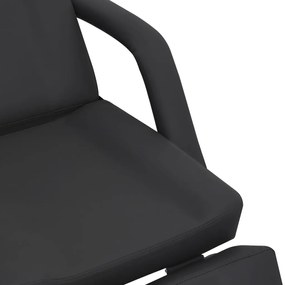 Cadeira de esteticista couro artificial 180x62x78 cm preto