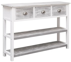 vidaXL Aparador 108x30x76 cm madeira paulownia maciça cinzento