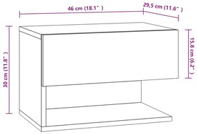 Mesa de cabeceira montagem na parede carvalho castanho