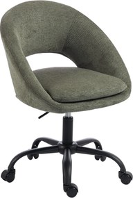 Cadeira de Secretária Ergonómica, 60 x 59 x 89 cm, Altura Regulável, Verde-Escuro