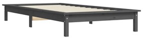 Estrutura de cama de solteiro 90x190 cm pinho maciço cinzento