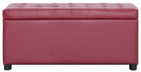 Banco de arrumação 87,5 cm couro artificial vermelho tinto