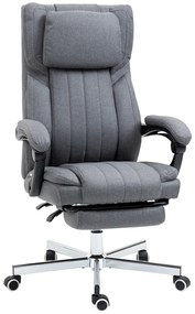 Vinsetto Cadeira de Escritório com 6 Pontos de Massagem com Vibração Reclinável com Altura Ajustável 65x61x101-113 cm Cinza | Aosom Portugal