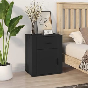 vidaXL Mesa de cabeceira 50x36x60 cm derivados de madeira preto