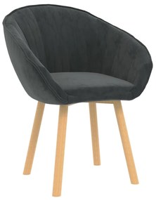 Cadeira de jantar veludo cinzento-escuro