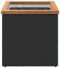 Vaso/floreira 40x40x40 cm vime PE preto