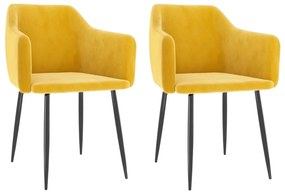 vidaXL Cadeiras de jantar 2 pcs veludo amarelo mostarda