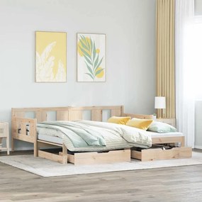 Sofá-cama com gavetão e gavetas sem colchão 90x190 cm