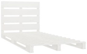 Cama sem colchão 100x200 cm madeira de pinho maciça branco