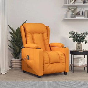 vidaXL Poltrona de massagens tecido amarelo