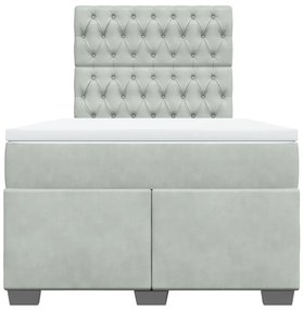 Cama boxspring com colchão 120x190 cm veludo cinzento-claro