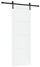 Porta Deslizante vidaXL com Conjunto de Ferragens Branca 78x211 cm Mad