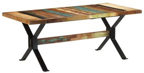 Mesa de jantar 180x90x73 cm madeira recuperada maciça
