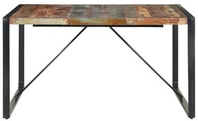 Mesa de jantar 140x140x75 cm madeira recuperada maciça