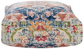 Pufe de algodão multicolor 50 x 50 x 20 cm OUED Beliani
