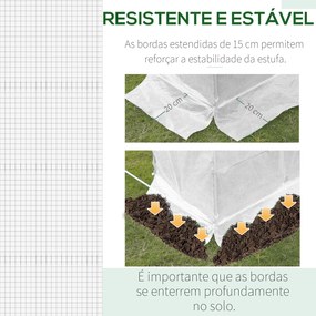 Cobertura de Estufa de Túnel 6x3x2m Cobertura de Substituição de Estufa Polietileno com 12 Janelas e Portas Enroláveis Proteção de Plantas para Jardim