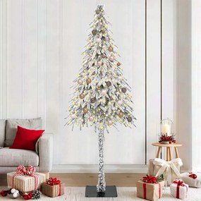 vidaXL Árvore de Natal com 300 LEDs com suporte Branco 210 cm PE e Aço