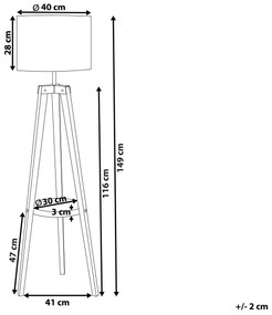 Candeeiro de pé branco 149 cm BLUFF Beliani