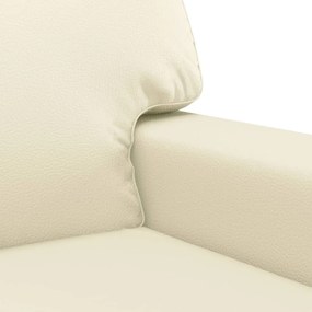 3 pcs conjunto de sofás couro artificial cor creme